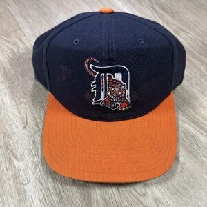 VTG American Needle Detriot Tigers Snapback Hat MLB Blue Orange Wool Cap